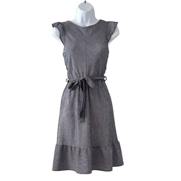 Monteau Dresses & Skirts - Monteau Women's Sleeveless Navy Striped Dress Size S Knee Length